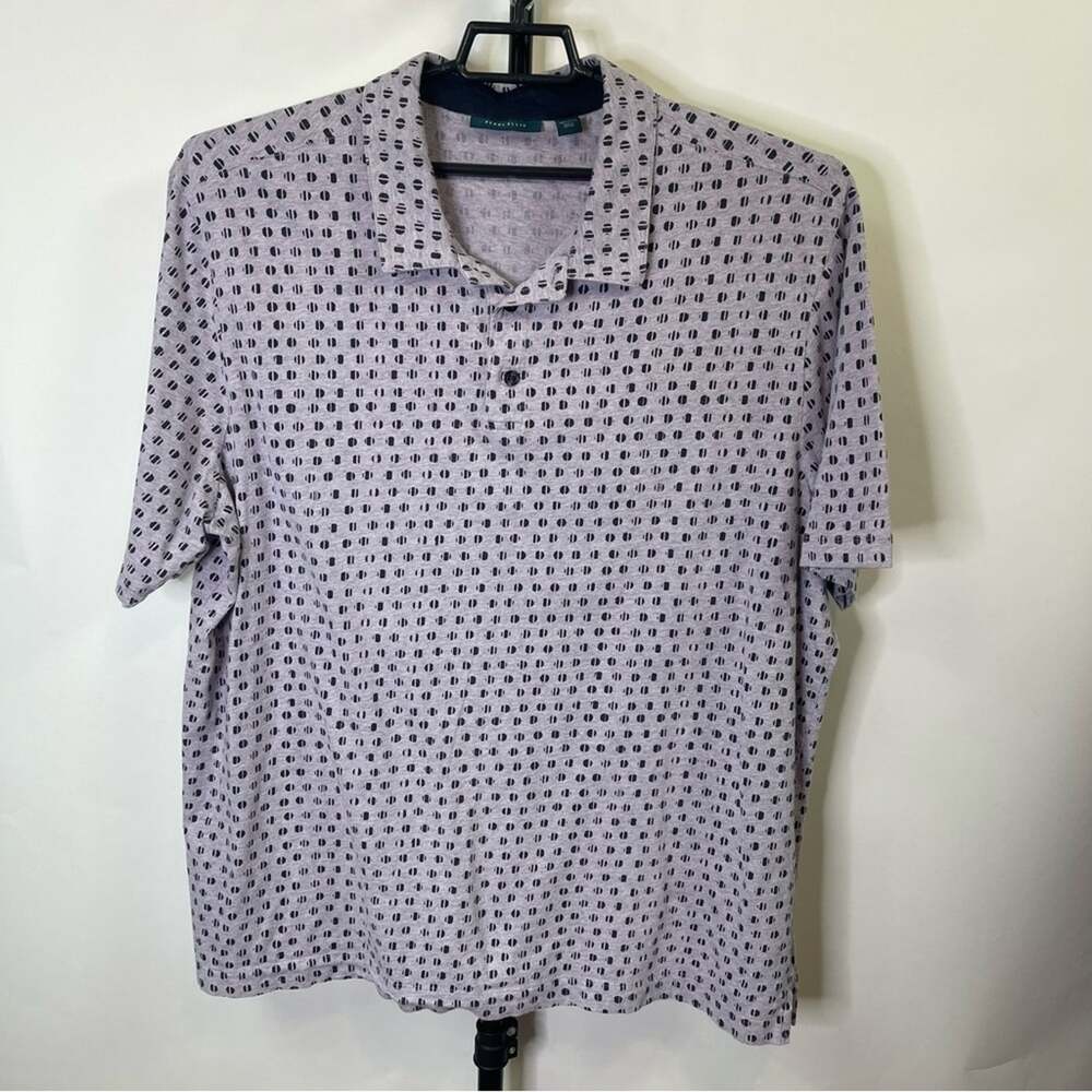 Perry Ellis Circle Pattern Short Sleeve Polo Shirt Size 2XLT Men’s